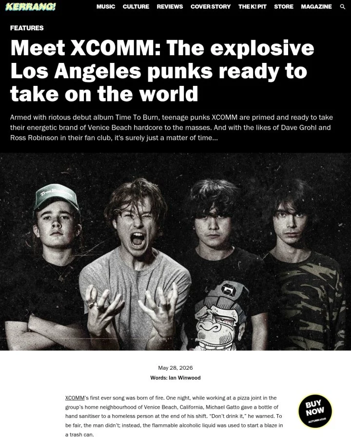 Kerrang! article screenshot