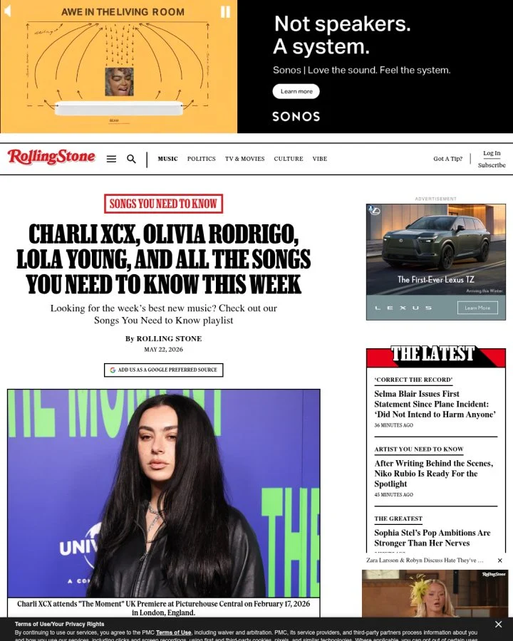 Rolling Stone article screenshot
